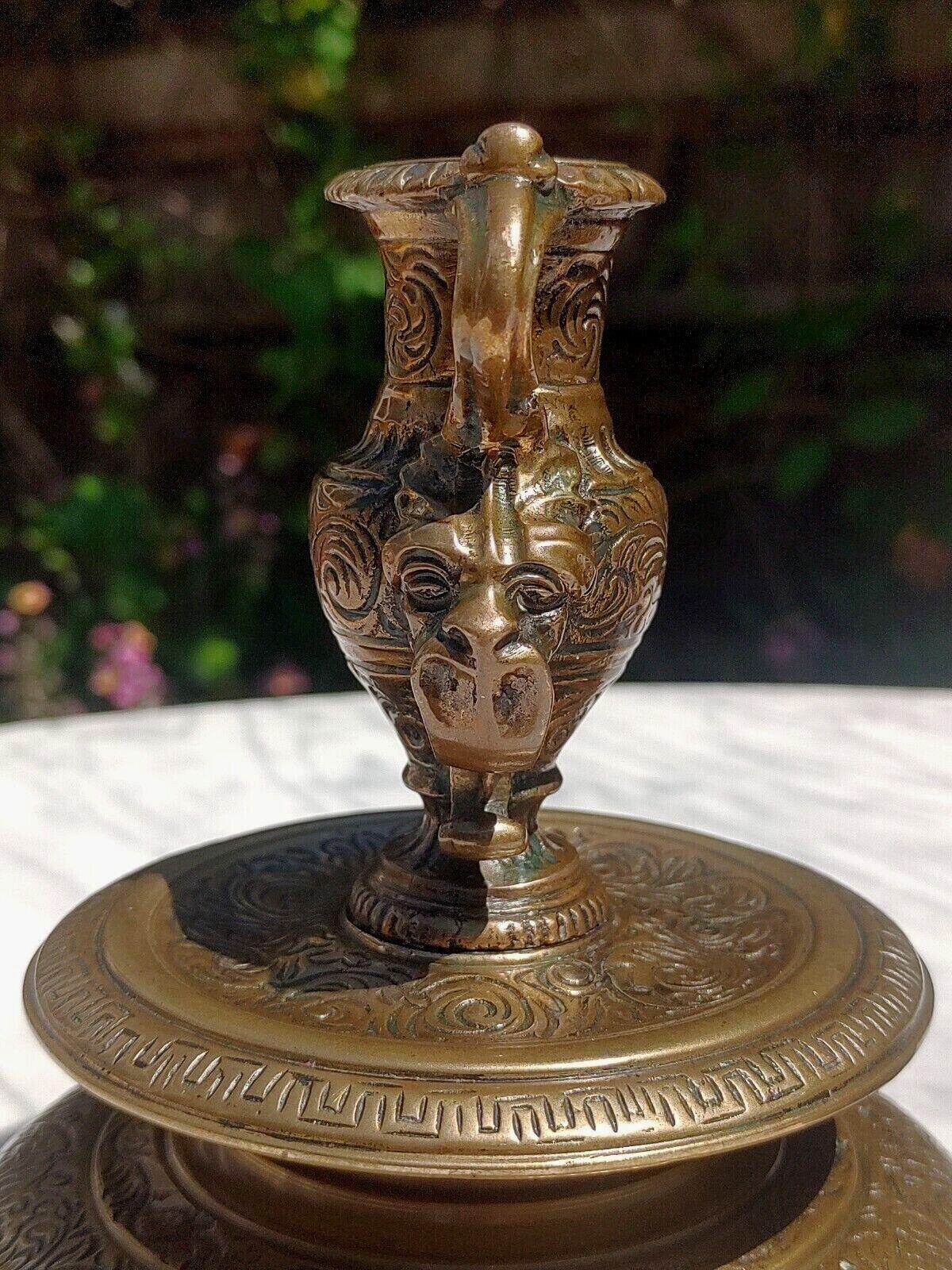 Pair of French Neoclassical Renaissance Style 19th Century Bronze Urn Candlestick Holders - Tommy's Treasure