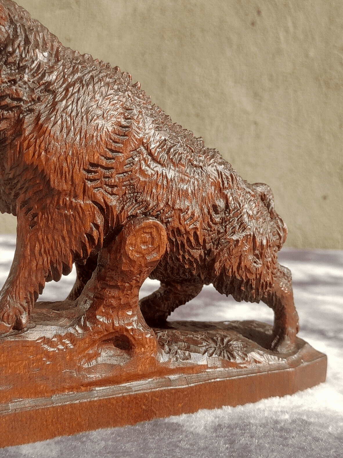 19th Century Black Forest Antique Carved Wood Swiss Brienz Wild Boar Hog Figure - Tommy's Treasure