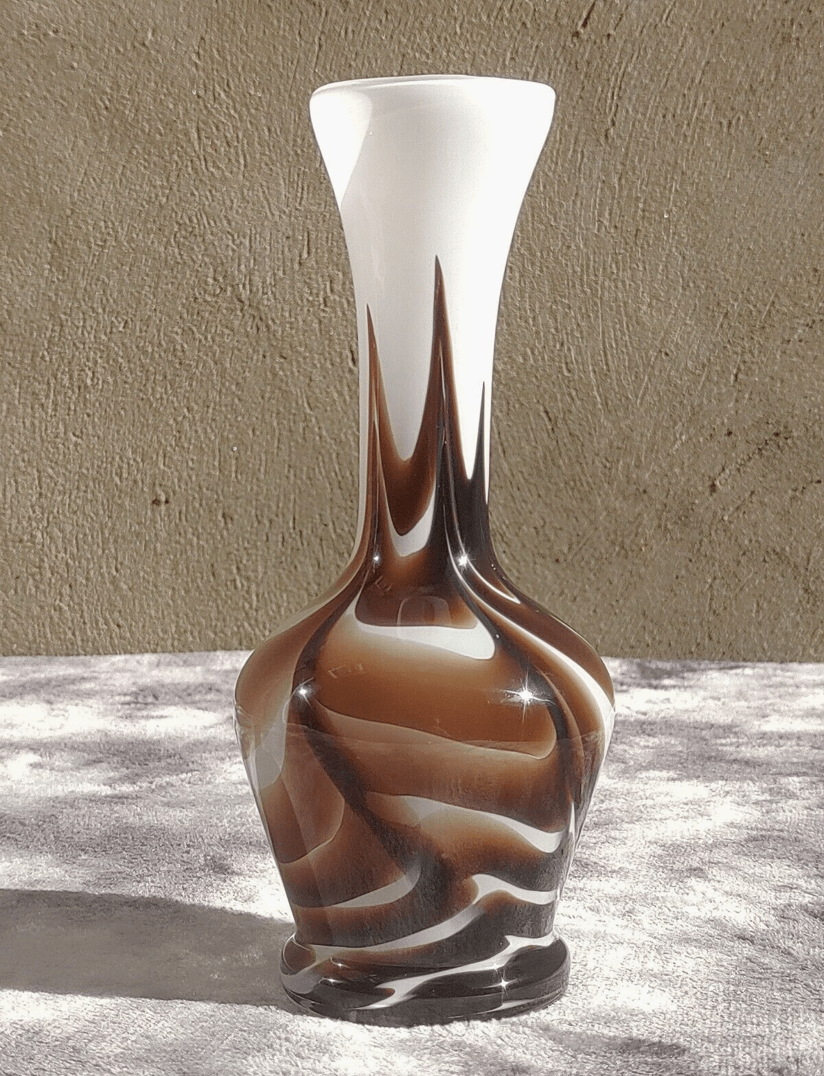 Vintage Italian 1970s Opaline Florence Empoli Glass Vase by Vetreria Barbieri - Tommy's Treasure