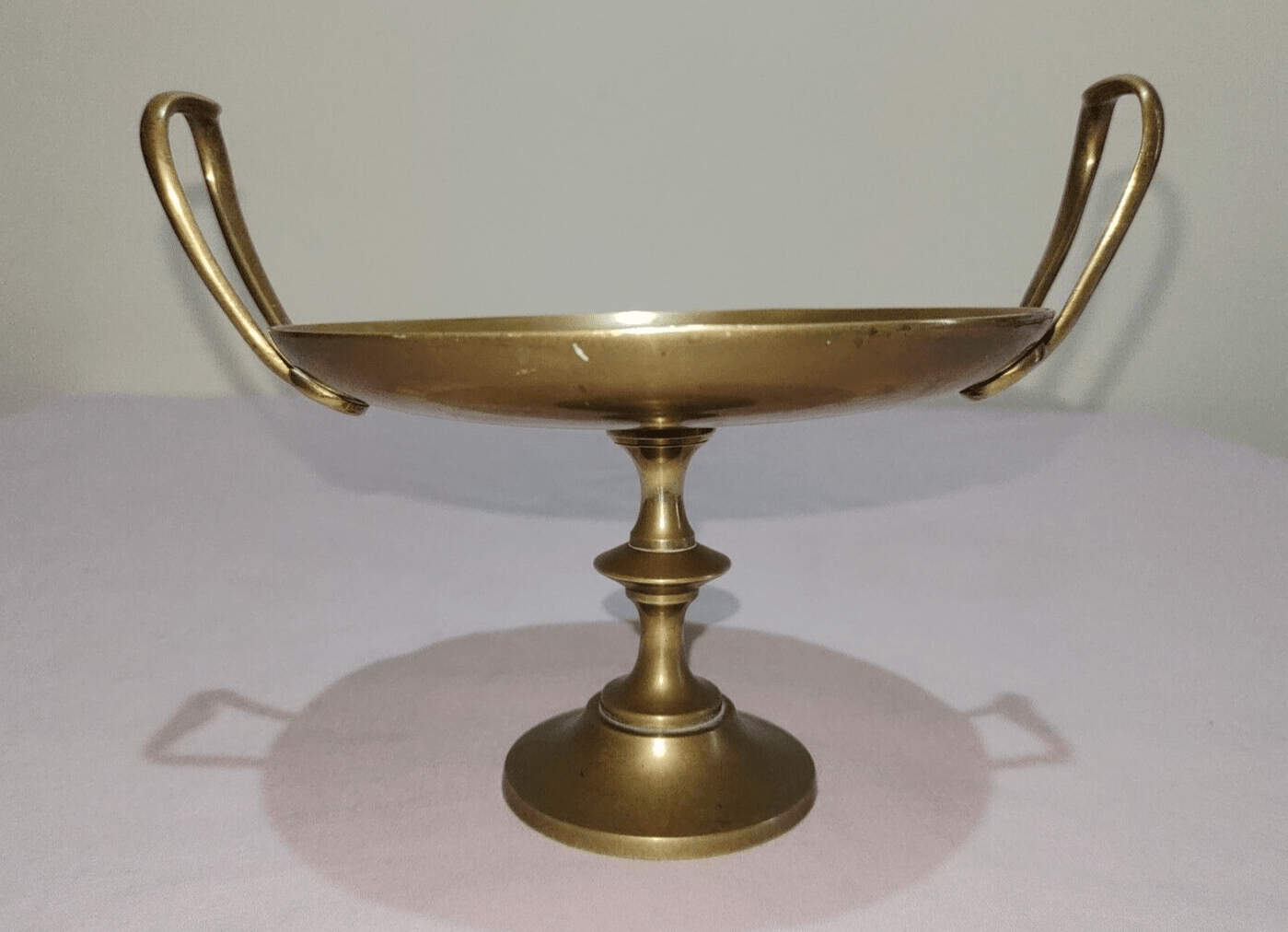 19th Century Arts & Crafts Brass Enamelled Tazza Pedestal Compote Dish - Tommy's Treasure