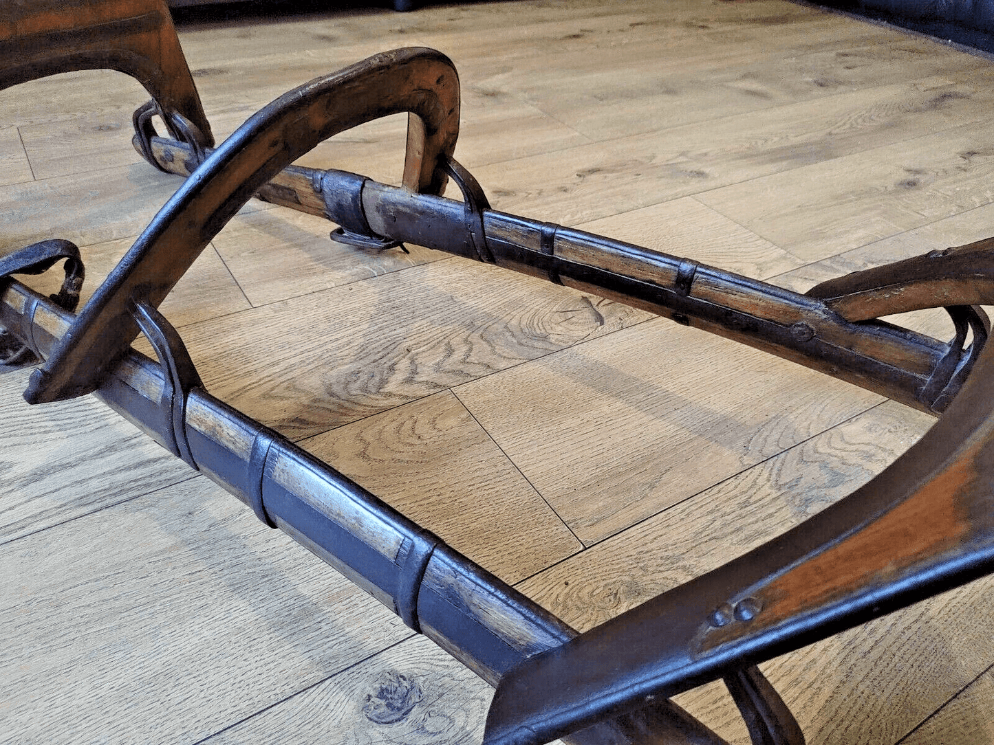 Early 19th Century Indian Wood Iron Brass Dromedaries Camel Saddle Seat - Tommy's Treasure