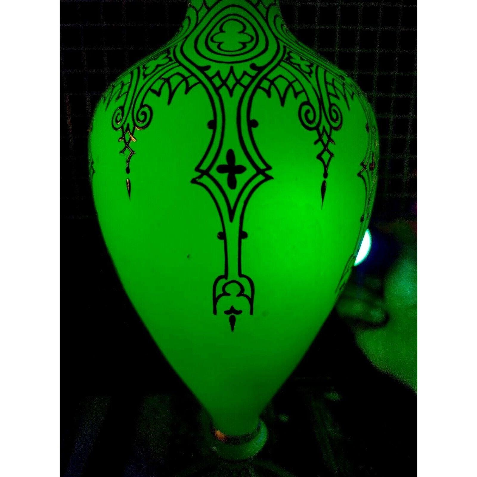 19th Century French Baccarat Gilt Opaline Uranium Glass Vase - Tommy's Treasure