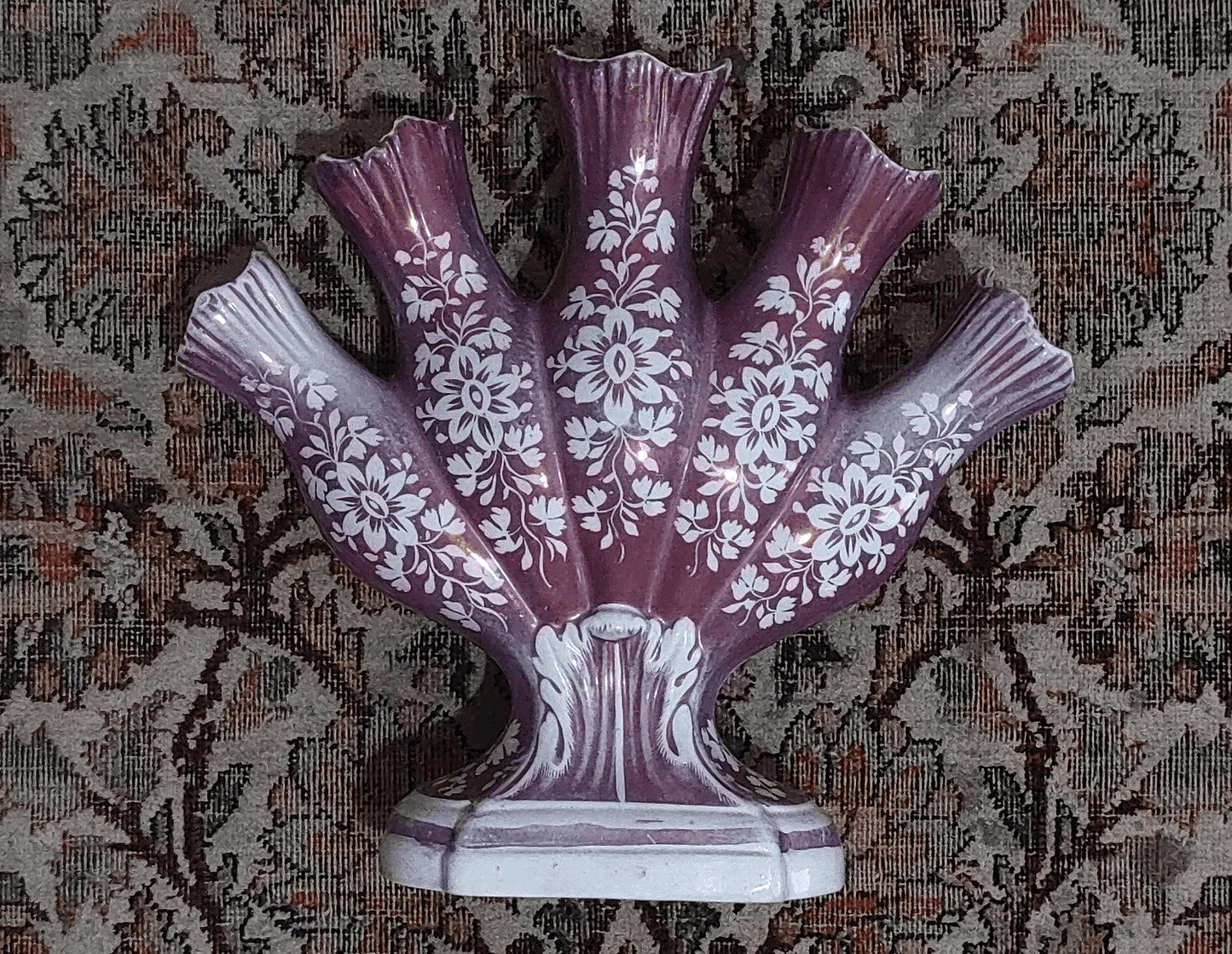 c.1810-1820 Staffordshire Pink Lustre Quintal Tulipiere Antique Pottery Vase - Tommy's Treasure