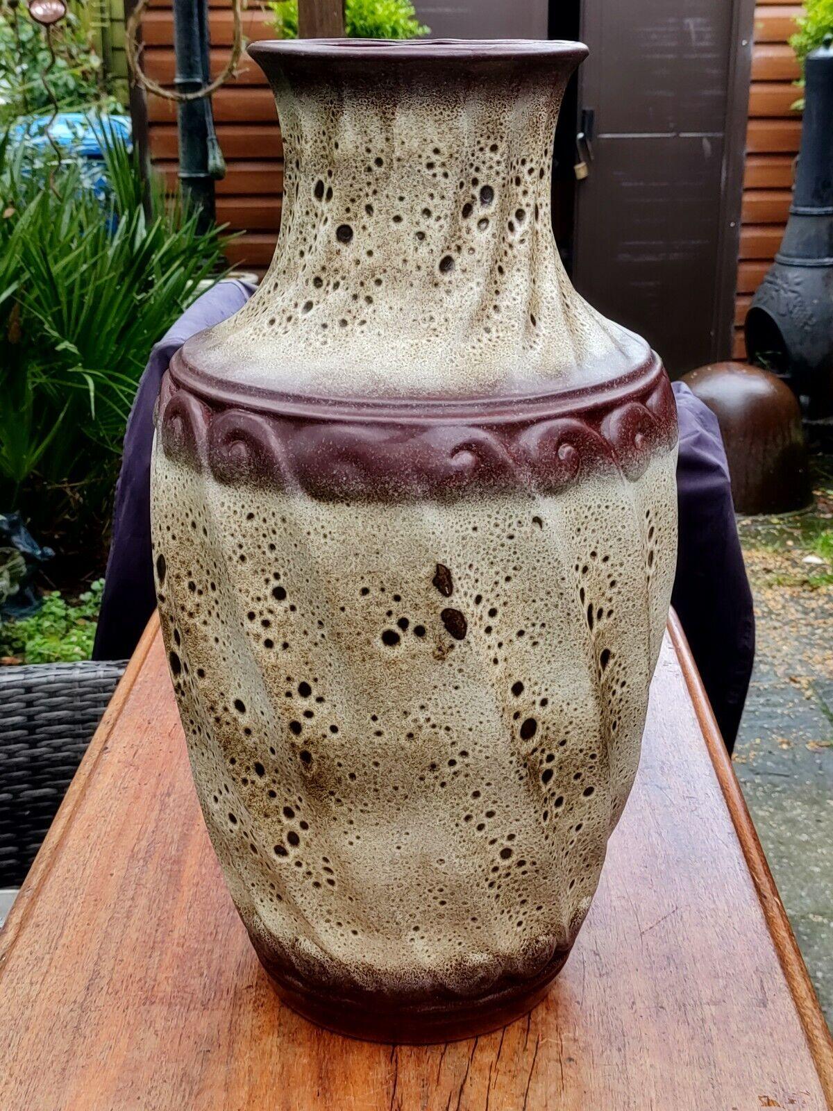 XXXL West German Fat Lava Glazed Carstens Vintage 1960s Pottery Floor Vase - Tommy's Treasure