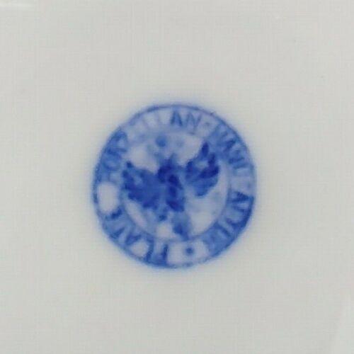 Blue & White Pottery Pitcher Jug Vase Masked Spout German Eagle Crest 14" - Tommy's Treasure