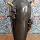 Early 20th Century German Kayser Art Nouveau Large Bronze Gilt Cherub Vase 52 cm