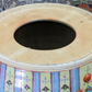Taburete de jardín chino del siglo XX de porcelana Famille Rose con pavos reales y forma de barril