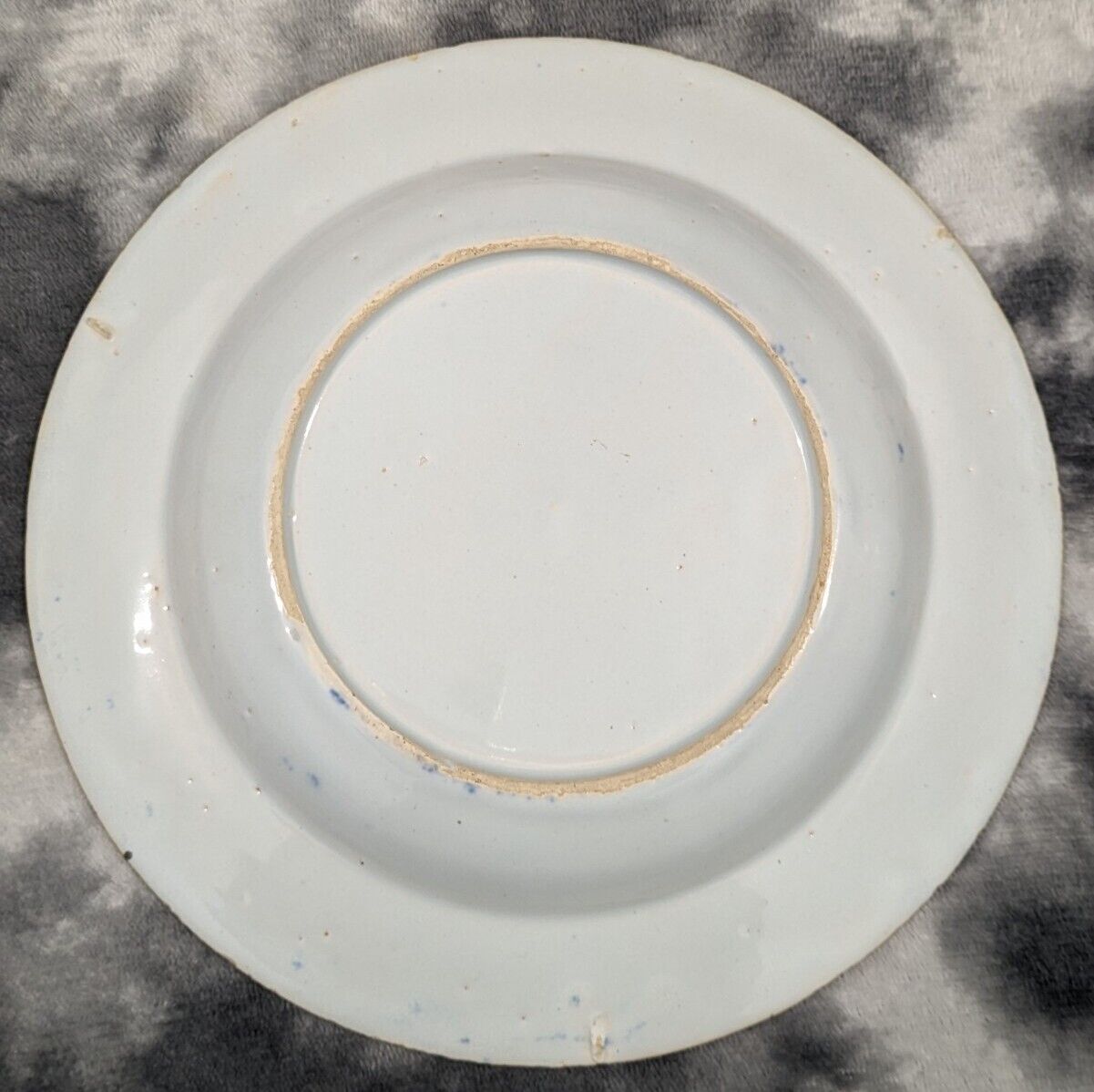 Antique 18th Century Chinese Blue & White Landscape Porcelain Plate Dish 23 cm