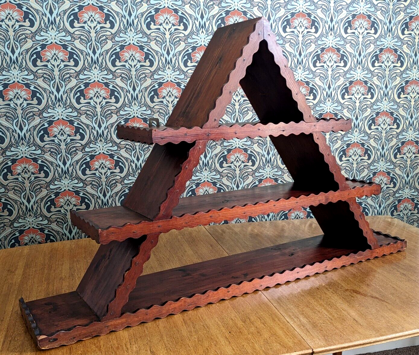 Scandinavian 19th Century Carved Danish Amager Triangular Shelf