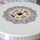 Taburete de jardín chino del siglo XX de porcelana Famille Rose con pavos reales y forma de barril