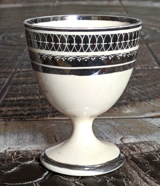 Georgian Silver Lustre Staffordshire Pottery Antique Pottery Ceramic Goblet Cup