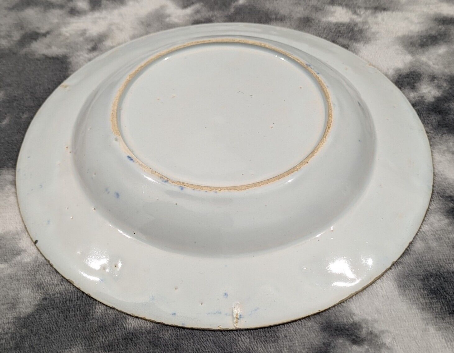 Antique 18th Century Chinese Blue & White Landscape Porcelain Plate Dish 23 cm