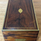 Early 19th Century Regency Mahogany Brass Bound Campaign Writing Slope Box + Key