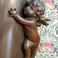 Early 20th Century German Kayser Art Nouveau Large Bronze Gilt Cherub Vase 52 cm