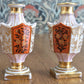 Small Pair French 19th Century Porcelain Bud Vases Scent Perfume Bottles Antique