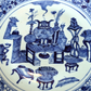 18th Century Chinese Blue & White Hundred Antiquities Object Porcelain Plate 12"