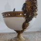 French Louis XVI Antique Style Ceramic Brass Centrepiece Compote Bowl Urn