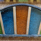 5x 19th Century Stained Glass Demi Lune Cast Iron Window Arch Panels