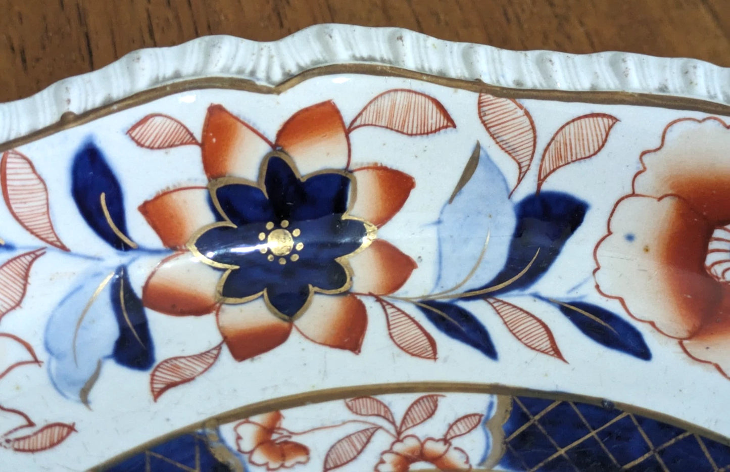 Georgian Hicks & Meigh Ironstone Pedestal Cake Stand Plate English Imari Antique