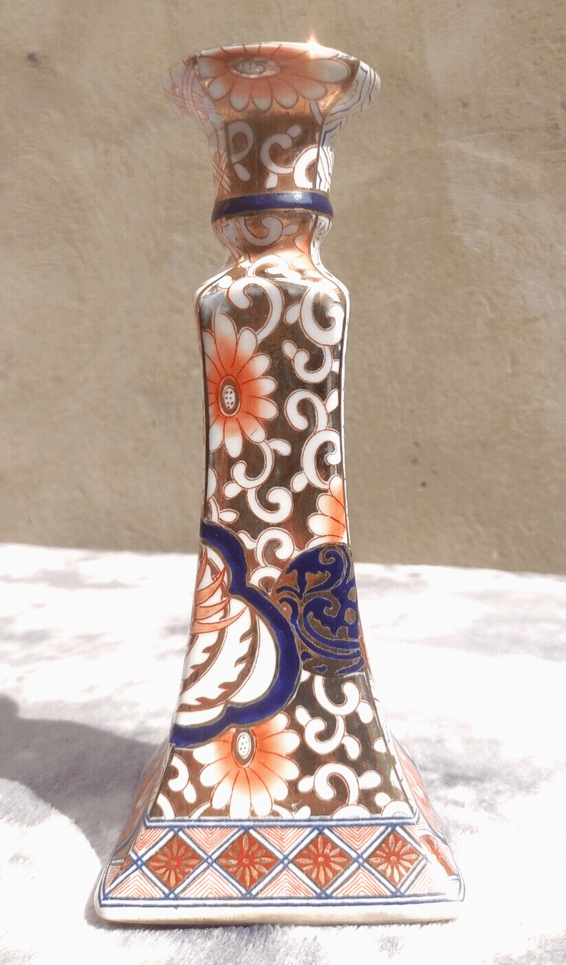 Japanese Imari Phoenix Ceramic Pottery Candlestick Holder 22 cm - Tommy's Treasure