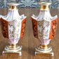 Small Pair French 19th Century Porcelain Bud Vases Scent Perfume Bottles Antique