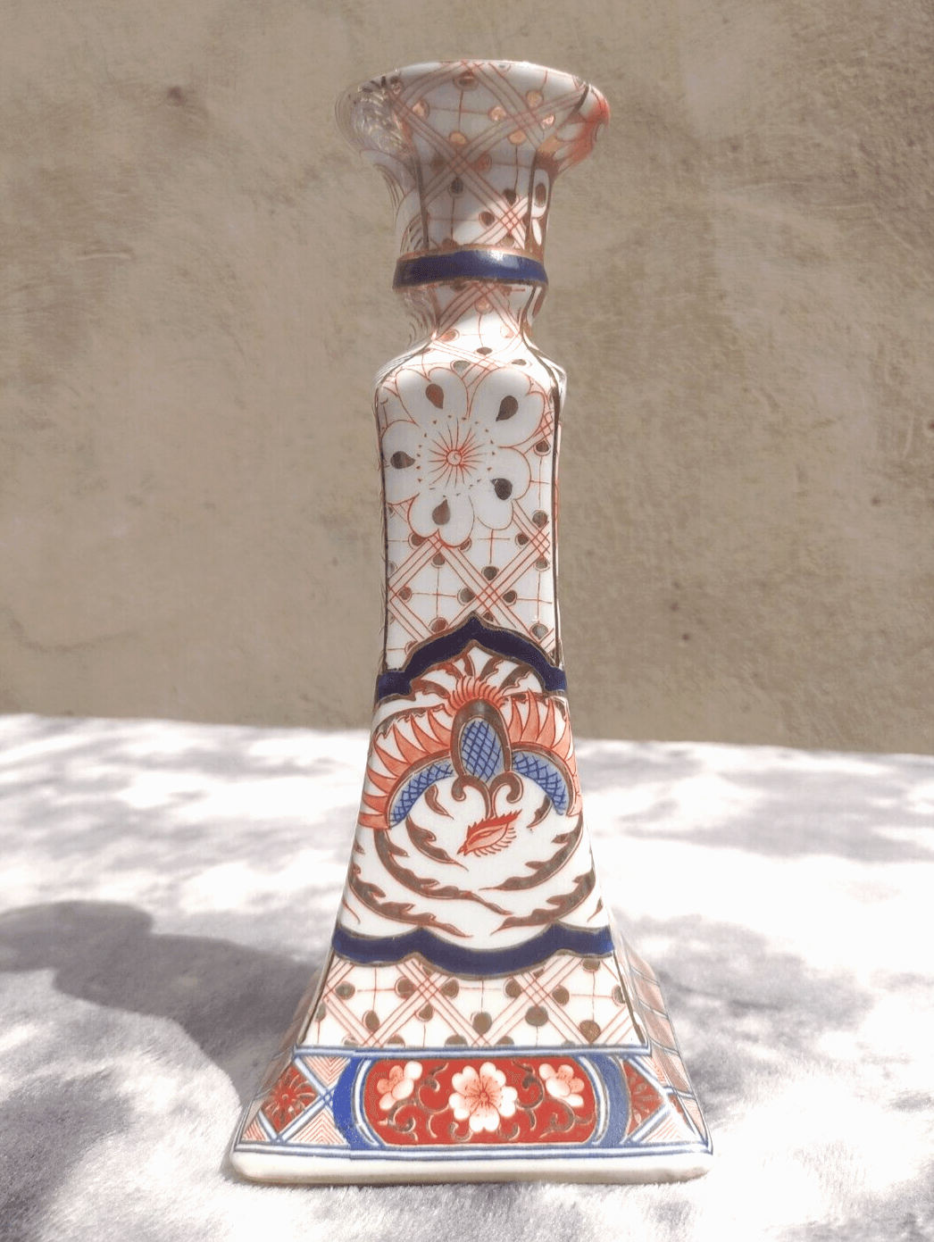 Japanese Imari Phoenix Ceramic Pottery Candlestick Holder 22 cm - Tommy's Treasure