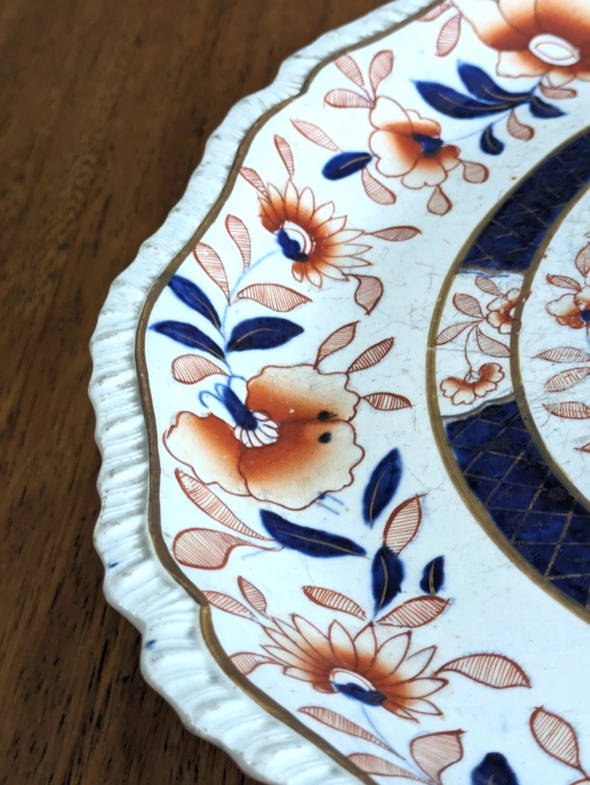 Georgian Hicks & Meigh Ironstone Pedestal Cake Stand Plate English Imari Antique