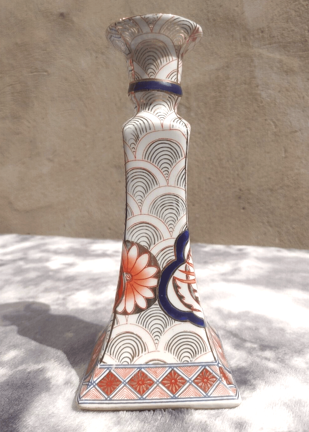 Japanese Imari Phoenix Ceramic Pottery Candlestick Holder 22 cm - Tommy's Treasure