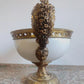 French Louis XVI Antique Style Ceramic Brass Centrepiece Compote Bowl Urn