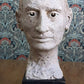 Vintage Mid 20th Century Original Plaster Sculpture Head Bust Statue Male Art