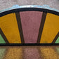 5x 19th Century Stained Glass Demi Lune Cast Iron Window Arch Panels