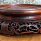Chinese 19th Century Qing Carved Openwork Hardwood Rosewood Display Stand Base