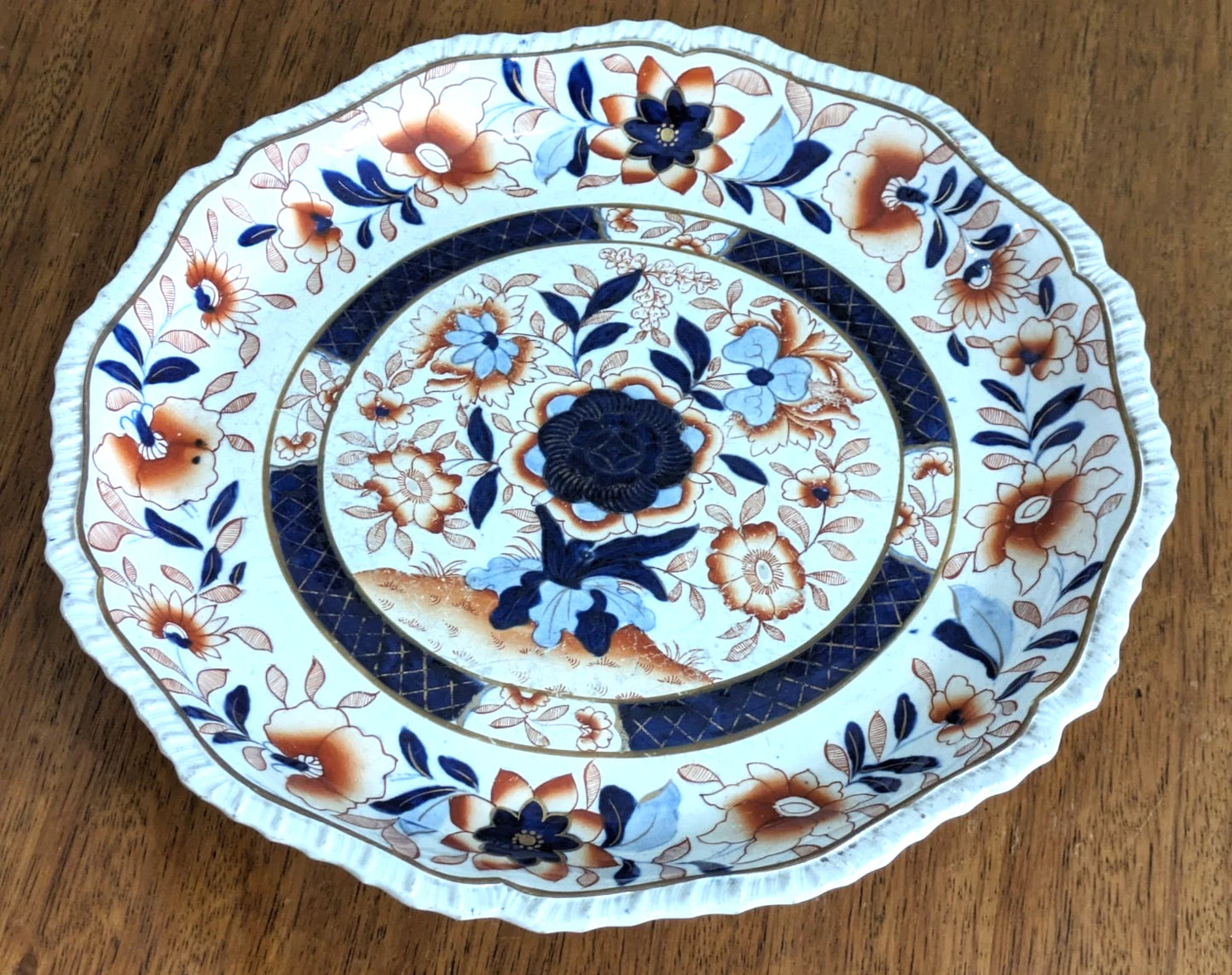 Georgian Hicks & Meigh Ironstone Pedestal Cake Stand Plate English Imari Antique