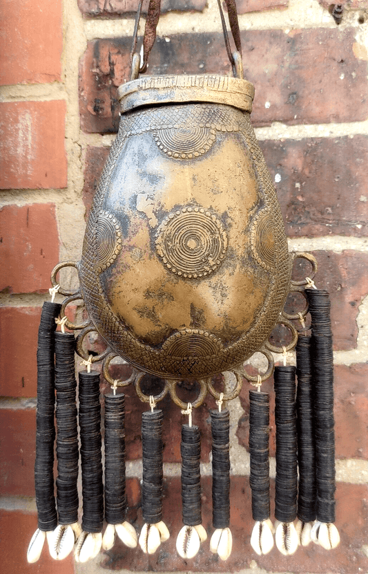 Early 20th Century Nigerian African Bronze Tribal Talisman Pouch - Tommy's Treasure