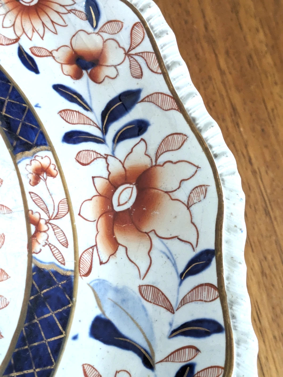 Georgian Hicks & Meigh Ironstone Pedestal Cake Stand Plate English Imari Antique