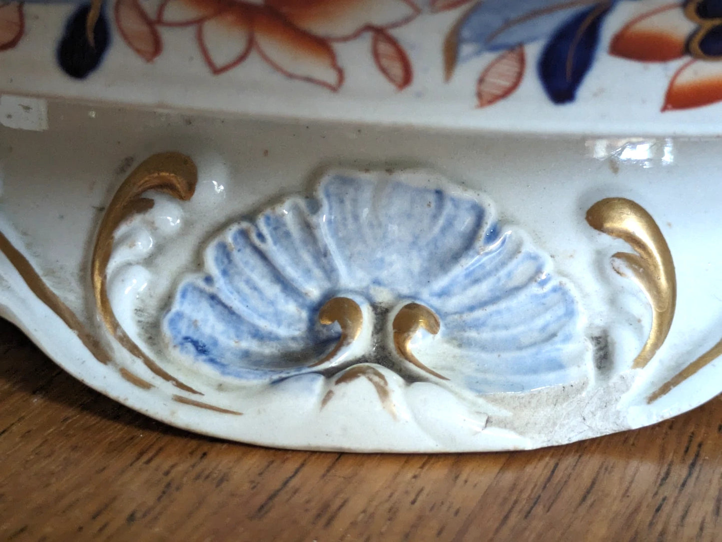 Georgian Hicks & Meigh Ironstone Pedestal Cake Stand Plate English Imari Antique