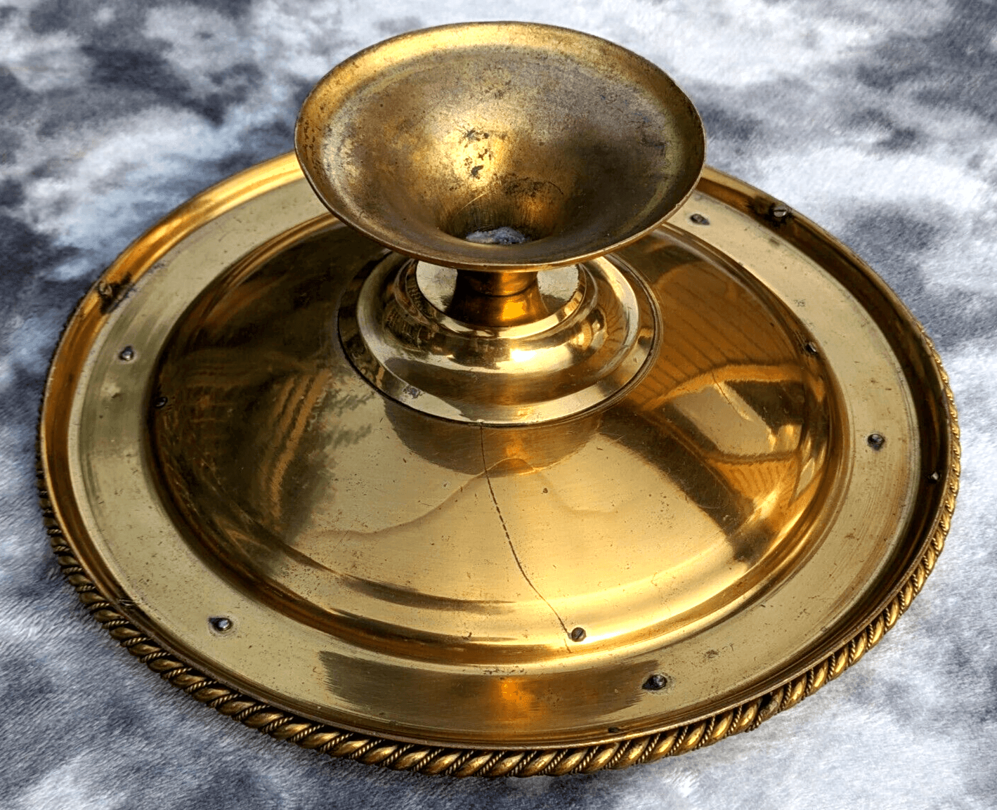 Antique 19th Century Scottish Arts Crafts Agate Cabochon Gilt Bronze Tazza Bowl - Tommy's Treasure