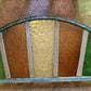 5x 19th Century Stained Glass Demi Lune Cast Iron Window Arch Panels