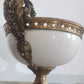 French Louis XVI Antique Style Ceramic Brass Centrepiece Compote Bowl Urn