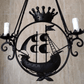 Italian 19th Century Antique Wrought Iron Nautical Sailing Ship Light Chandelier - Tommy's Treasure