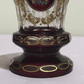 Bohemian Czech Gilt Hand Enamelled Ruby Red / Clear Glass Beaker Goblet - Tommy's Treasure