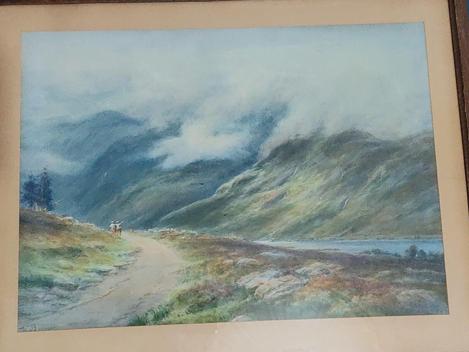 William Baker [1863-1937] Signed Antique British Watercolour Art Painting - Tommy's Treasure