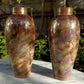 Antique Pair of Marble Glaze & Hand painted Gold Gilt Décor Ceramic Ovoid Vases - Tommy's Treasure