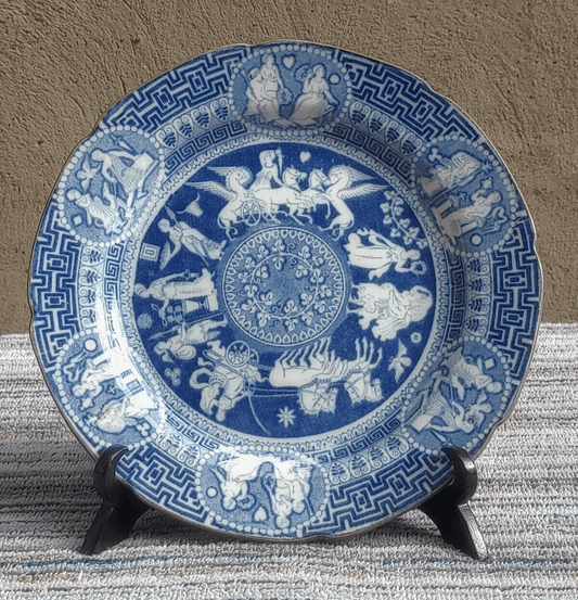 Early 19th Century English Herculaneum Greek Neoclassical Antique Pottery Plate - Tommy's Treasure