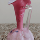 Antique Victorian Enamelled Pink Opaline Milk Satin Glass Ewer Jug - Tommy's Treasure