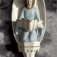 19th Century Holy Water Font Religious Irish Bisque Porcelain Angel - Tommy's Treasure