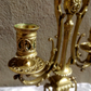 Pair of Ornate Victorian Antique Brass Candelabra Twin Candlestick Holders 36 cm