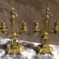 Pair of Ornate Victorian Antique Brass Candelabra Twin Candlestick Holders 36 cm