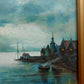 Pair of Antique Maritime Fishing Boat & Harbour Oil on Board Signed Paintings - Tommy's Treasure