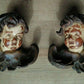 Antique Pair of German Baroque Cherub Angel Putti Head Plaster Wood Wall Plaques - Tommy's Treasure